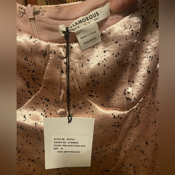 New With Tags NWT Shimmery Pink Mini Party Dress Disco Barbie - Picture 4 of 5